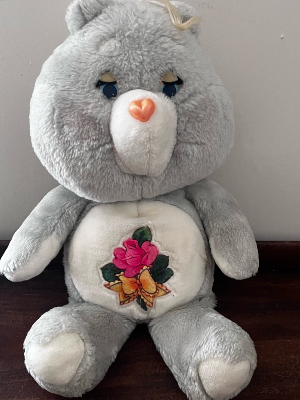 Vintage 1983 Grams Gray Care Bear Plush Toy